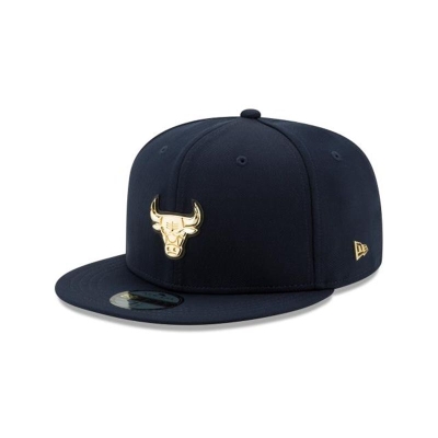 Chicago Bulls Gorra | New Era NBA Glossed Badge 59fifty Fitted Cap Mexico - Azules